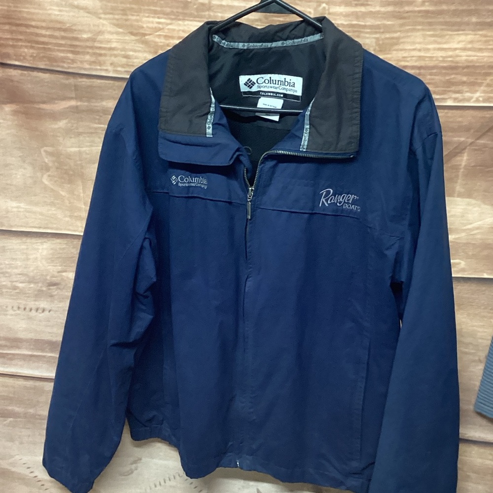 Columbia Men's Navy Windbreaker Jacket RANGER BOATS